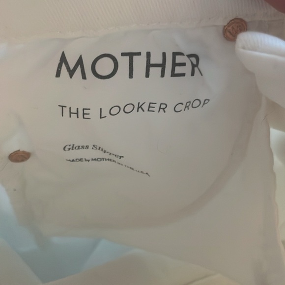 MOTHER WHITE JEANS THE LOOKER CROP 25 EUC IN GLASS SLIPPER $238 - Picture 6 of 11